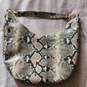 INC International Concepts Beige and Black Hobo Bag